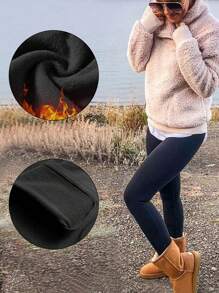 女士保暖内衬打底裤，高腰收腹，保暖显瘦，秋冬季必备！ - 彩色 - 查看 6