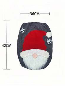 1pc New Christmas Faceless Old Man Toilet Cover For Home Christmas Toilet Cover Christmas Toilet Decoration, New Faceless Old Man Toilet Cover Set, Extends The Festive Atmosphere To Every Corner~ The Cute Faceless Old Man Design Has A Soothing Effect, With A Red Fur Hat Paired With White-Edged Fur. The And Endearing Image Instantly Makes The Toilet Cute. Toilet Seat Cover + Floor Mat Set Design.