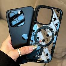 Estuche magnético para teléfono de TPU + acrílico de dos en uno tipo macaron con opciones de multicolor, adecuado para iPhone 16 Pro Max azul, iPhone 15 Plus, 14 Pro Max rosa, compatible con carga inalámbrica, para iPhone 11, 12 Pro, 13 Pro Max, Xsmax - Azul - Ver 5