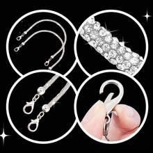 2pcs Rhinestone Purse Strap Replacement 11.8inch Short Crystal Bag Handle Sparkly Wallet Straps Rhinestone Purse Chain For Underarm Bag Shoulder Evening Handbag Wedding Party - Multicolor - View 5