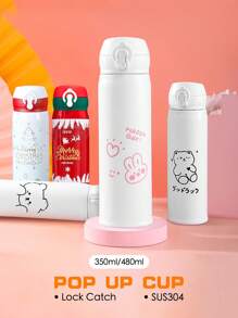 1 pieza, Taza de agua de acero inoxidable, portátil, botella de agua, aislamiento térmico y frío, regalo para hombres y mujeres para volver a la escuela
