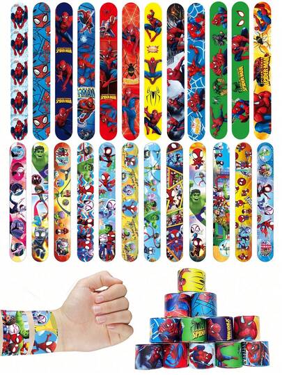 12pcs Super Hero Party Slap Bracelets,  Green Slap Bands Party Favors