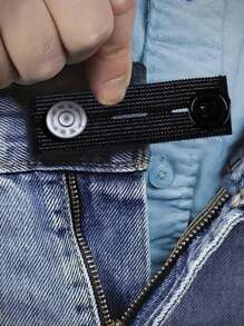 5Pcs Expand Button For Pants, Waist Extender For Jeans, Trouser Hook With Long Buckle, Elastic Adjustment Waist Button, Belt Extension Buckle, Quilting Supplies