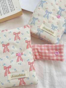 1Pc/Set Cute Floral Patchwork Book Jacket, Girls Hand Account Book Cover, White Collar Hand Account Book Journal, Diary Book Jacket, Portable Student Pocket Book Storage Case,Back To School Gift,Gift For Good Friends And Teachers