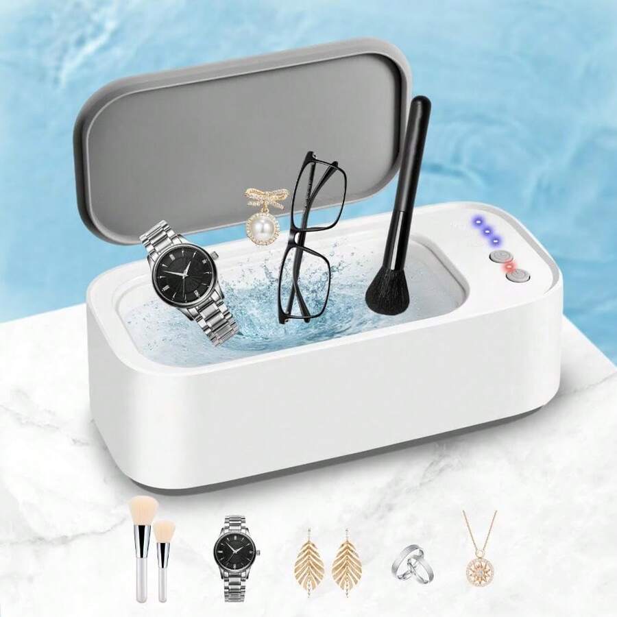 2025新款小型清洁护理仪 | 个人眼镜清洁器 | 手表清洁机 | Micro USB | 超长续航 | 适用于珠宝/牙套护理 | 超高频全自动 | 三档调节 | 深层清洁