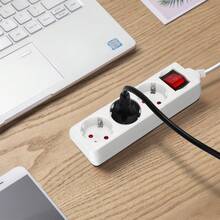 Aigostar Regleta alargador de 3 enchufes con cable de 5 metros e interruptor. Color Blanco - Enchufe EU Tipo F(220-240V) - Ver 5