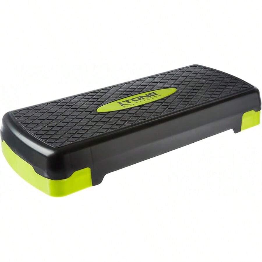 Plataforma de step aeróbico compacta Tone Fitness | Step de ejercicio - Negro/Amarillo - Ver 1