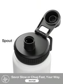 18/26/40 oz Insulated Stainless Steel Sports Water Bottle with Spout & Handle Lids,Wide Mouth Water Jug with Double Walled Leak Proof Keep Cold for 24 Hrs Hot for 12 Hrs - 26oz白色 - 查看 8