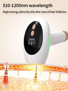 YTWO 8 级能量激光脱毛仪，永久无痛脱毛，适用于面部、腋下、比基尼线、四肢、手臂、腿部，自动和手动模式，使皮肤光滑，激光脱毛机，配有 2 个小灯头 - 英規插(220-240V) - 查看 6