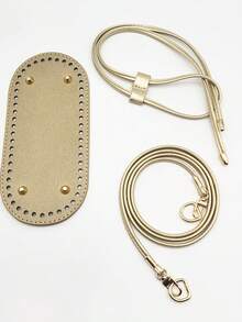 3 Piezas Kit de Fabricación de Bolsos DIY con Cadena, Base de Bolso de Cubo de PU y Correa para el Hombro, Accesorios de Bolso de Ganchillo