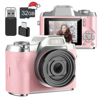 Digitalkamera, 1080P HD-digitalkamera, Fotograferingskamera, Med kortläsare, 18x zoom, Skakdämpande, Fotografering med liten kamera, Lämplig för nybörjare