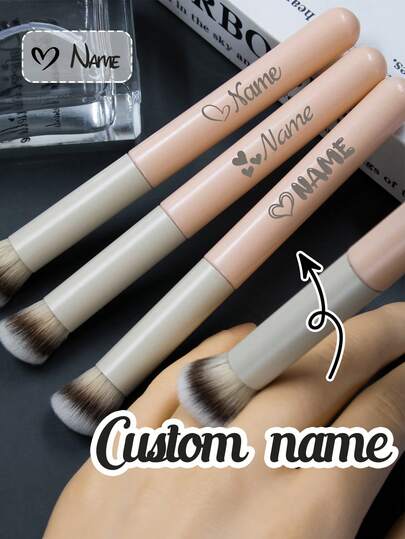 Custom Makeup Brushes With Name,Personalized Foundation Brush,Customized Concealer Brush,Customizable Blush Brush,Powder Brush,Birthday Gifts,Valentine's Day,Wedding Accessories,Suitable For Eye Cream And Concealer To Cover Blemishes,Halo,Mixed Foundation,Girlfriend,Couple,Bridesmaid,Mother