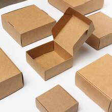 50pcs Square Kraft Paper Gift Boxes - Pink, Black, White, Brown, Suitable For Jewelry And Soap, Applicable For Wedding, Birthday, Graduation, Christmas, Valentine's Day, Mother's Day, Etc. - Multiple Sizes Available - Multicolor - View 8