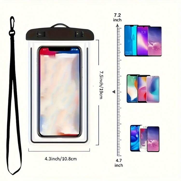 1 Piece/Large Floating Waterproof Phone Bag, Can Hold All Your Phones, Suitable For Surfing, Tubing Trips, Beaches, Boating, Fishing, Swimming, Kayaking, Snorkeling, Cruising, Water Parks And Other Vacation Travel Essential Accessories, Suitable For Couples - 黑色 - 查看 6