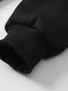 Men's Solid Color Crew Neck Sweatshirt - Soft And Comfortable Outdoor Pullover, Suitable For Hiking, Running, Fitness And Casual Wear - Black - View 6