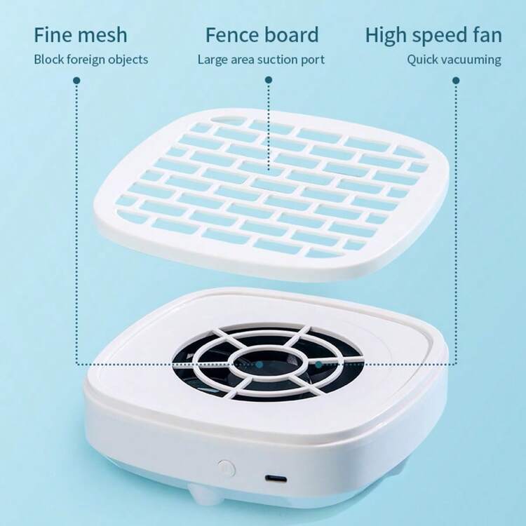 亚克力美甲粉尘收集器，美甲沙龙专用除尘器，美甲风扇，美甲清洁设备 - 高功率低噪音美甲粉尘吸尘器 - 紫色 - 查看 8