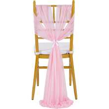 16pcs/Set 20x275cm White Chair Sash, Aisle Wedding Ceremony Decorative Sheer Organza Chair Cover Fabric