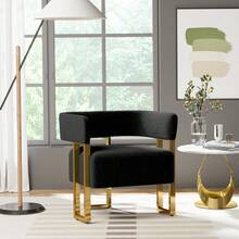 TYBOATLE Modern Upholstered Accent Chair, Bucket Chairs, Arm Chairs For Living Room Bedroom Office - màu đen - Xem 2