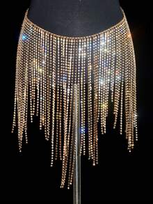 Catena per vita, catena per corpo, accessori sexy e luccicanti con nappe e strass per abiti, danza del ventre, accessori per performance, stile europeo e americano