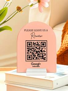 1pc Customized QR Code Sign, Personalized Business Review Sign, Customized Business Display Sign, Personalized QR Code Social Media Logo, Customized Menu Display Sign, Personalized Social Media Plaque, Business Sign, Salon Sign, Menu, Price List, Business Sign, QR Code Sign, Stylish, Simple, Unique Personalized Custom Gift - Multicolor - View 3