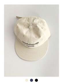 1 件软冠平檐帽,新款春夏学院风字母刺绣棒球帽,防晒拼接棒球帽,适合春夏街舞嘻哈,小巧适合小脸 - 彩色 - 查看 12