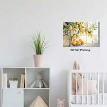 1pc 30*40cm(12x16inch) Vintage Abstract Framed Canvas Painting Art Print Lemon Plant Themed Elegant Canvas Painting Art Perfect For Living Room Bedroom And Office Ideal Gift For Any OccasionStretched And Framed Ready To Hang.