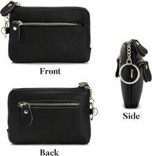 Women's Leather Rfid Coin Purse Small Change Purse Card Holder Keychain Wallet Pouch Wristlet Handbag - Green - View 8