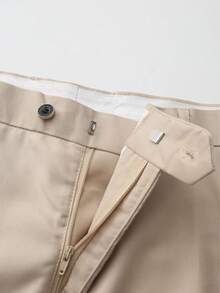 3pcs Men's Classic Polyester Suit Set, Non-Stretch Solid Color, Notch Lapel, Regular Fit, With Vest, Long Sleeve Jacket And Pants, Suitable For Work Style In All Seasons - Beige - View 11