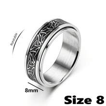 1 件时尚不锈钢戒指，金色男士戒指，可旋转，抗压力和抗焦虑，月亮和星星，适合日常佩戴作为珠宝礼物 - NJZ - 查看 5