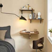 SoBuy Wall Table Foldable Wood Natural - 棕色 - 查看 6
