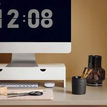 SoBuy Monitor Screen Stand Monitor Riser Screen Riser Monitor Stand With 2 Drawers Black WHT Approx. 47x11x18cm BBF02-SCH - White - View 7