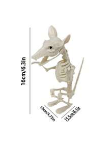 1pc Halloween Realistic Dark Animal Skeleton Skeleton - Adjustable And Durable Animal Skeleton, Mouse Skeleton, Perfect For Indoor/Outdoor Ghost Decoration, Easy To Install, Halloween Decoration