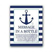 1 pezzo Decorazione per festa di nascità, cartellone d'arte con citazioni in bottiglia, stampe su tela, decorazione nautica per festa di festa di nascità, pittura senza cornice - Dorato - Visualizzare 8