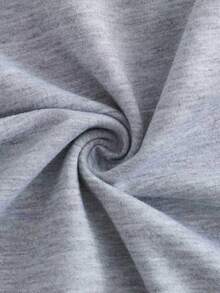 Teen Boys Letter Compass Pattern Casual Gray Hooded Sweatshirt. Suitable For Spring And Autumn Seasons. - Grey - View 5