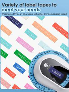 Phomemo E975 Embossed Label Maker, Vintage Embossed Portable Label Printer, Mini Embossed Label Maker (Includes 3 Rolls/6 Rolls Label Tapes), Suitable For Home, Office, Crafts And DIY, Gift Labels, 3D Label Maker (Clear And Readable Text), Mini Portable Label Maker (Label Tapes Have Waterproof, Wear-Resistant, Heat-Resistant, Oil-Resistant And Fade-Resistant Properties), Christmas Gift, Halloween Gift