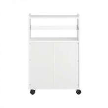 SoBuy FSB09-SCH, Mobile Kitchen Cabinet Microwave Oven Cabinet Kitchen Storage Trolley Kitchen Dining Room Storage Cabinet On Wheels, Black - 白色 - 查看 4