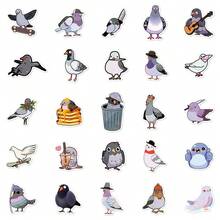 50pcs Pigeon Creative Stickers For Notebook, Diary, Cup, Desktop, Scrapbook, Suitable For Halloween, Children's Day, Gift, Cute Stickers - Multicolor - View 7