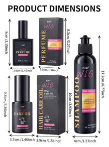 Spray de Óleo de Cuidados com Cabelos de Peruca, Shampoo para Peruca, Fórmula de Óleo de Coco para Cabelos Secos, Hidrata e Alisa, Anti-Frizz, Fácil Penteado, Prolonga a Vida Útil da Peruca, Fixação de Fragrância por 48H, Ideal para Todos os Tipos de Peruca