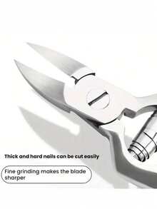 1pc Professional Podiatrist Toe Nail Clipper - Ultra Sharp Curved Blades, Stainless Steel, Suitable For Thick Nails And Ingrown Nails, Nail Care | Precision Scissors | Stainless Steel Scissors