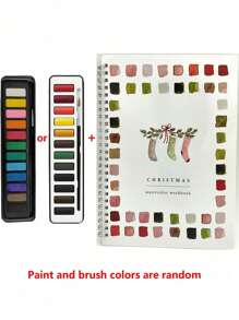 12-Color Watercolor Paint Set With Brush & Sketchbook, Watercolor Painting Art Supplies Kit, Watercolor Pad, School Essentials, Back To School Must-Have - Multicolor - View 16