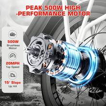 COBIZI Peak 560W/819W Electric Scooter Adults, 36/48V Removable Battery, , 20" Fat Tire Off-Road E Scooter With Basket&Adjustable Seat, Foldable  Commuting - White - View 4