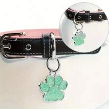 2 piezas Placa de identificación personalizada con diseño de pata de gato, Placa de identificación para collar de perro (Color y estilo aleatorios)