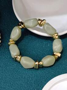 1pc Fashionable Vintage Bohemian, Exaggerated Thick Acrylic Beaded Bracelet, (Can Be Freely Matched Into Multiple Stacked Bracelets), Suitable For Women, Couples, Parties, Daily Wear, Luxury & High-End