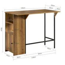 SoBuy Breakfast Bar Table, Wall Mounted Desk, Breakfast Bar FWT98-PF - 灰色 - 查看 2