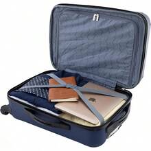 Maleta de Mano Expandible de 20 Pulgadas de Travelers Club Chicago, Negra, Talla Única - Azul Marino - Ver 4