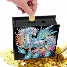 DIY 5D Diamond Painting Piggy Bank – Acrylic Coin Bank With Cat, Rose, Unicorn & Dragonfly Designs, Decorative Money Box For Home, Birthday Gifts, And DIY Craft Lovers