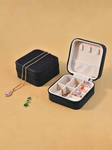 1pc Large Capacity Jewelry Box, Portable Jewelry Storage Case For Rings, Bracelets, Necklaces, Diamonds, Suitable For Vacation, Travel, School, Beach For Women Storage Organizer Travel Holiday Essential Fall Decor Autumn Halloween