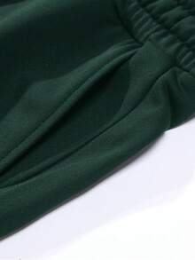 男士薄款连帽衫和运动裤套装，常规版型，个性化印花图案，时尚休闲装，带口袋和抽绳腰带，适合送给丈夫或男朋友的礼物，街头、通勤、户外使用，秋季服装 - 紅色 - 查看 8