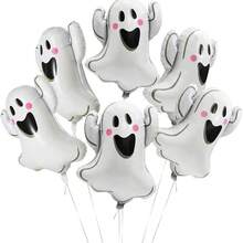 3/6 piezas, Globos de Halloween Fantasma, Globos de Fantasma Blanco de Papel de Aluminio, Globos de Fantasma Lindos de Halloween, Decoraciones de Fiesta con Tema de Fantasma, Suministros de Fiesta de Halloween, Juegos de Globos de Fiesta de Halloween
