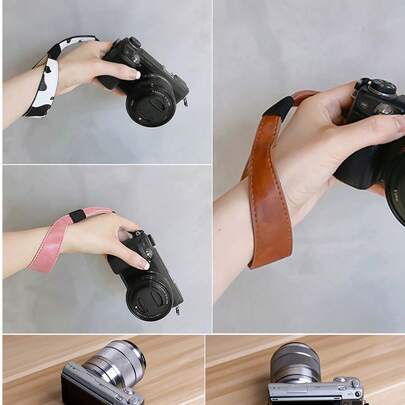 1pc Retro PU Leather Wrist Strap/Lanyard For DSLR/Mirrorless Camera